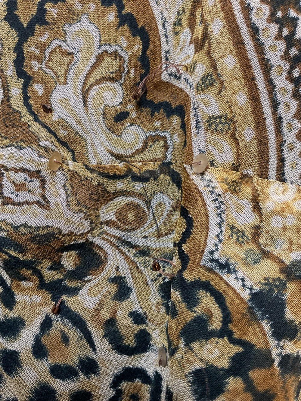 Robbie Bee 100% Silk Blouse Size 14 Paisley Leopard Print Luxury Short Sleeve - Picture 10 of 10